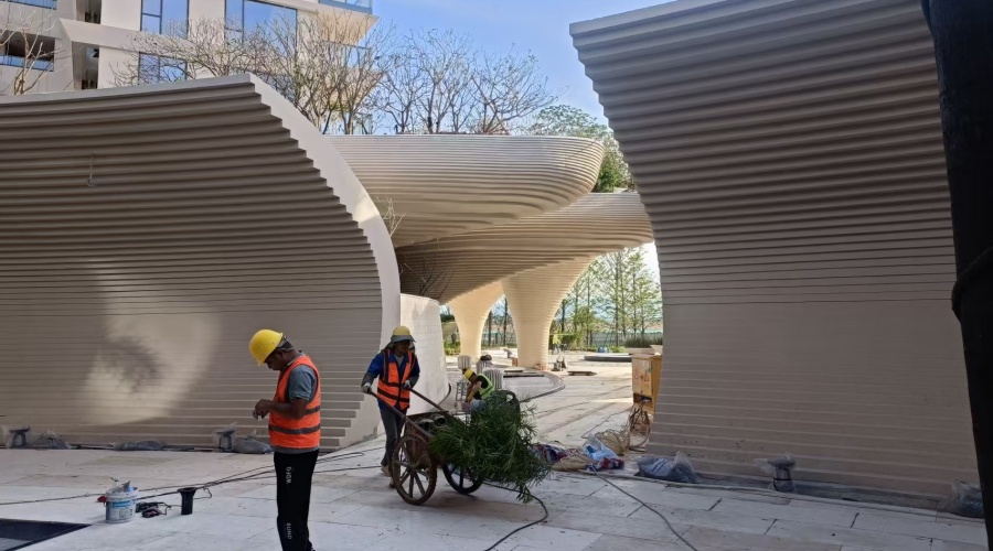 GRC構(gòu)件幕墻施工安裝